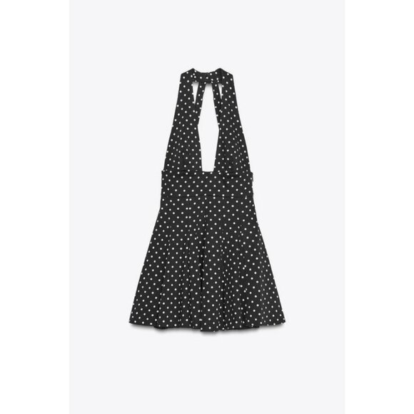 ZARA POLKA DOT HALTER SHORT DRESS - Picture 1 of 6